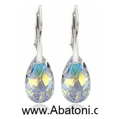 Swarovski Elements Pear krystal stříbrné visací bílé duhové slzičky kapky 31063.2 Crystal AB bílá křišťálová duhová měňavá – Hledejceny.cz