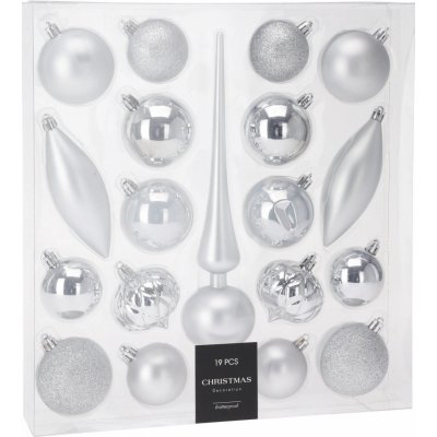 Home Styling Collection Sada ozdobných koulí různých tvarů s špičkou na vánoční stromek 19 ks – Hledejceny.cz