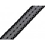 Elastická krajka / vsadka šíře 30 mm Varianta: 2 černá, Balení: 25.2 m – Zboží Dáma