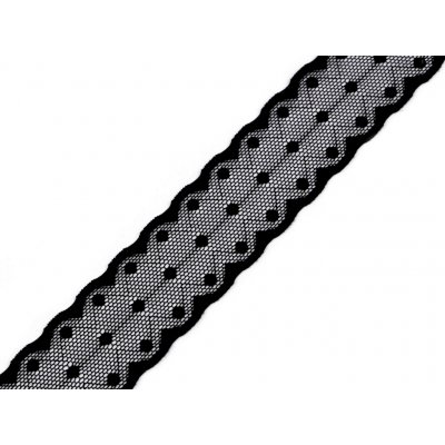 Elastická krajka / vsadka šíře 30 mm Varianta: 2 černá, Balení: 25.2 m – Zboží Dáma