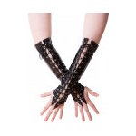 Sexy lackové šněrovací bezprstové rukavice Černá 1103 – Zboží Dáma