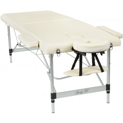 Body fit Hliníkový masážní stůl BodyFit, dvoudílný, 70,5 cm x 195 cm – černý – Sleviste.cz