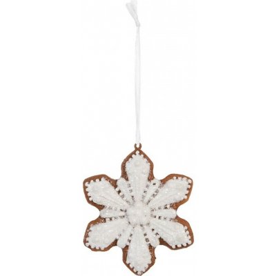 Clayre & Eef Závěsná dekorace perníková vločka Frosted Ginger - 9*1*10 cm – Hledejceny.cz