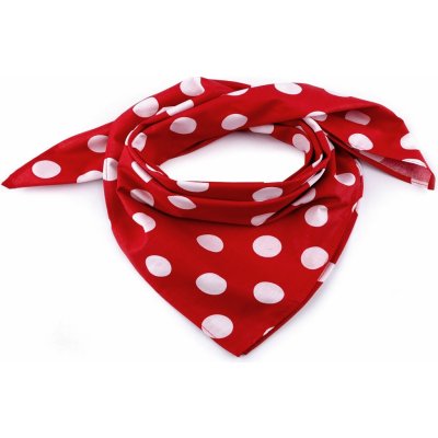 Bavlněný šátek s puntíky 56 červená