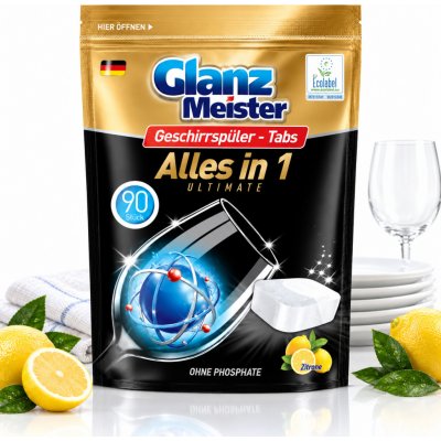 Glanz Meister tablety do myčky Ultimate All in 1 Lemon 90 ks – Sleviste.cz