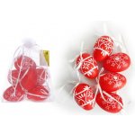 Vajíčko dekorační plastové červené 6 cm, 6ks v organza sáčku – Hledejceny.cz