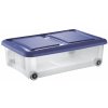 Úložný box Tontarelli STOCKBOX 28L s víkem, kolečka transparent/světle modrá 8031409AS1