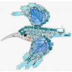 Preciosa Bižuterní brož Kingfisher ledňáček s českým křišťálem Preciosa 2366 70 – Zboží Dáma