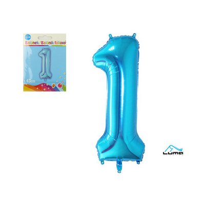 Balónek foliový č. 1 MODRÝ 43cm LUMA – Zboží Dáma Balónek foliový č. 1 MODRÝ 43cm LUMA – Zboží Dáma