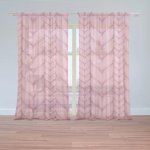 Sablio Záclony Střídajíci růžové pletení: 2ks 150x250cm – Hledejceny.cz