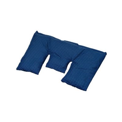 TORF ZIEGLER Krční polštářek s třešňovými peckami, tmavě modrý s bílými puntíky, 40 x 25 cm – Sleviste.cz