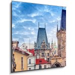 Obraz 1D - 50 x 50 cm - Sunrise on Charles bridge in Prague Czech Republic picturesque Východ slunce na Karlově mostě v Praze, Česká republika, malebné – Hledejceny.cz