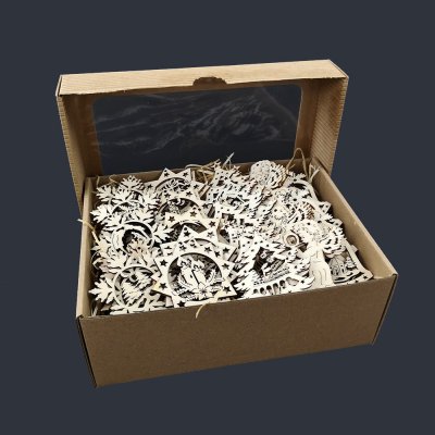 AMADEA Dřevěné ozdoby sada 50 ks dřevěných přírodních ozdob velikost 6 cm – Zboží Mobilmania