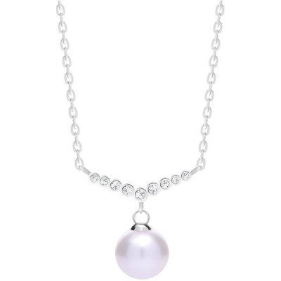 Preciosa Stříbrný náhrdelník Samoa s říční perlou a kubickou zirkonií Preciosa – Zbozi.Blesk.cz
