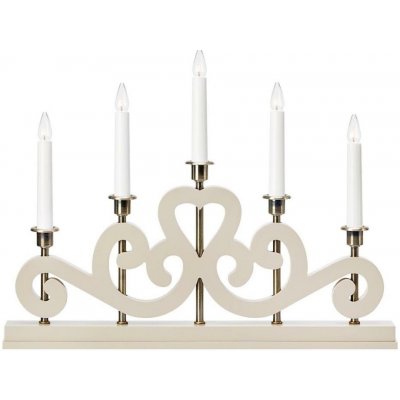 Markslöjd 706453 - Vánoční svícen ENEBY 5xE10/3W/230V béžová/mosaz 706453 – Hledejceny.cz