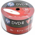 HP DVD-R 4,7GB 16x, printable, bulk, 50ks (DME00070WIP-3) – Zboží Živě