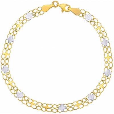 Silvego Zlatý náramek Lianna ze žlutého a bílého zlata 5 mm FNN1132BGYW – Zboží Mobilmania