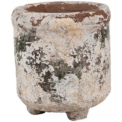 Clayre & Eef béžový antik terakotový květináč Teracci na nožkách 9x10 cm – Hledejceny.cz
