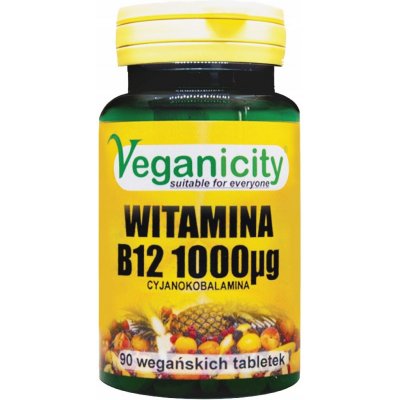 Veganicity Vitamín B12 Cyanocobalamin 1000 µg 90 vegan tablet – Hledejceny.cz