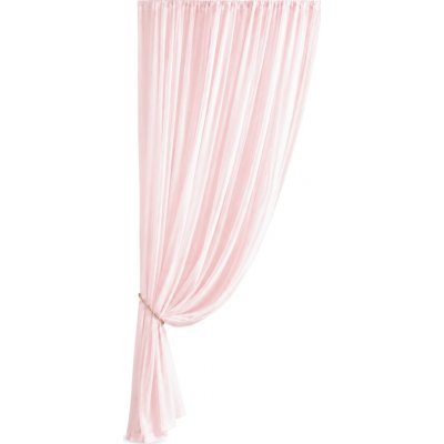 Pudrově růžová polyesterová záclona – 150 × 600 cm | Gastrokitchen% – Hledejceny.cz