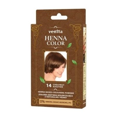 Venita Henna Color přírodní prášek pro barvení vlasů 14 kaštanově hnědá 25 g – Zbozi.Blesk.cz