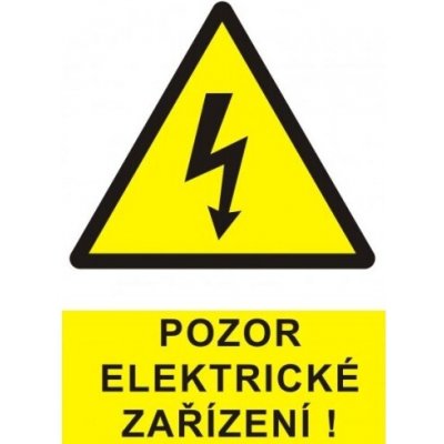 A Perfekt Samolepka pozor elektrické zařízení blesk v trojúhelníku (žlutá) 90x120mm – Hledejceny.cz