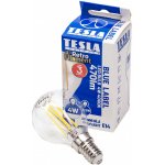 Tesla LED žárovka miniglobe FILAMENT RETRO E14, 4W, 230V,470lm,25 000h, 4000K denní bílá – Zboží Živě