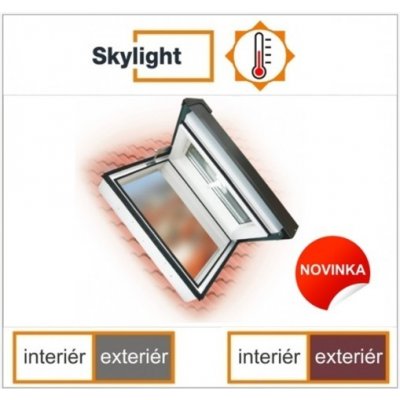 DOBROPLAST - SKYLIGHT LOFT PREMIUM TERMO plastový střešní výlez PVC 5/7 - 55/78cm – HobbyKompas.cz