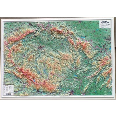 Česká republika - plastická mapa 103 x 73 cm v dřevěném rámu – Zboží Mobilmania