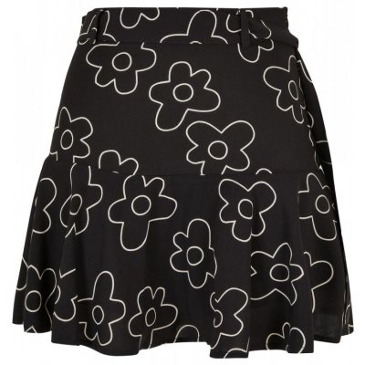 Ladies Viscose Mini Skirt blackflower