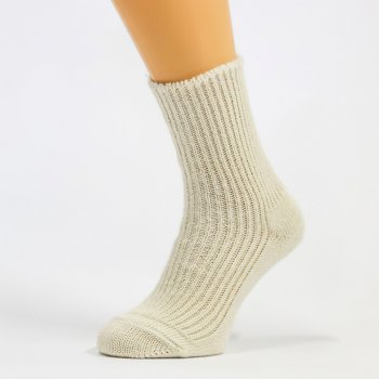 Bapon Vlněné teplé zimní ponožky sibiřky MILOŠ vysoké bílé