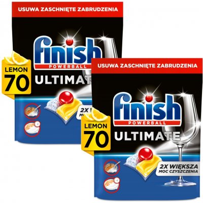 Finish Power Ultimate All in1 kapsle do myčky Lemon 2 x 70 ks – Zboží Mobilmania