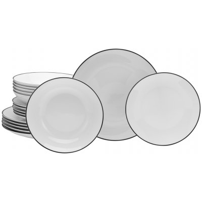 Creatable Jídelní servis Luna Black Line sada 18 ks – Zboží Dáma