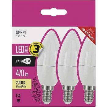 Emos LED žárovka Classic Candle 5W E14 teplá bílá