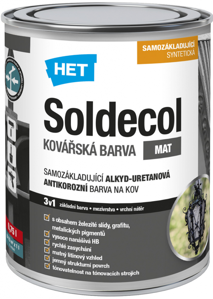 Het Soldecol kovářská barva 2,5l SKB 9005 černá od 941 Kč - Heureka.cz