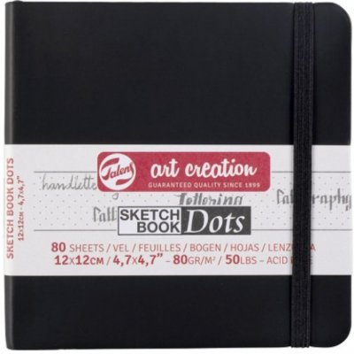 Talens Art Creation Sketch Bookskicák v černé tvrdé vazbě 12x12 cm 80 listů 140 g – Sleviste.cz