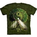 Pánské batikované triko The Mountain - Yin Yang Tree zelené – Zboží Mobilmania