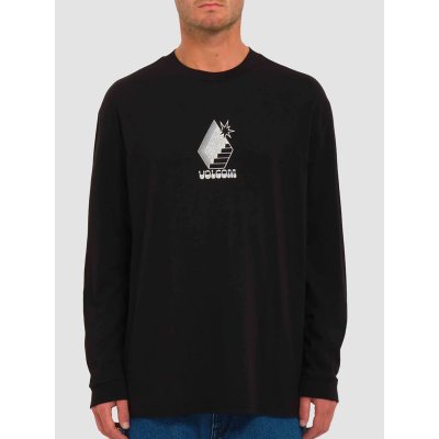 Volcom Stairway black pánské tričko s dlouhým rukávem