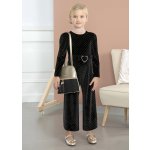 Abel & Lula overal s dlouhým rukávem a páskem sametový černý – Zboží Dáma