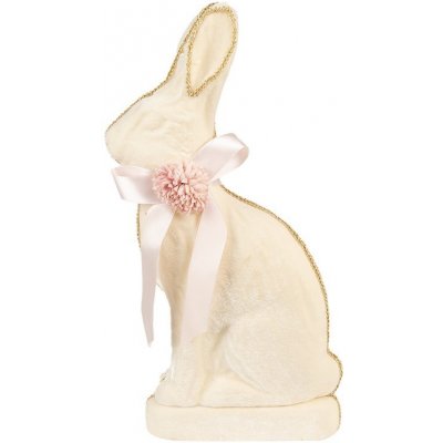 Dekorace béžový sametový králík s mašlí Fancy 22*8*41 cm – Hledejceny.cz