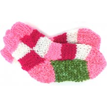 Ponožky od Magdy Ručně pletené veselé ponožky růžová zelená
