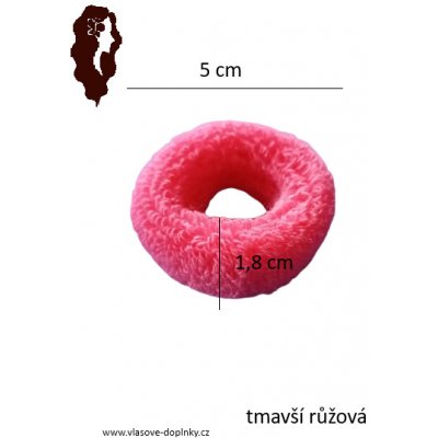 Froté gumička do vlasů 1 ks - tmavší růžová – Zboží Mobilmania