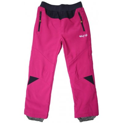 Wolf B2391 softshellové kalhoty s fleecem tmavě růžová – Hledejceny.cz