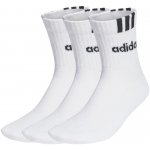 adidas 3 Stripes Linear Half-Crew Cushioned 3P U HT3437 white/black – Zboží Mobilmania