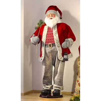 Dekorační figurka Santa Claus, výška: 150 cm, červenošedá ST60-61574A – Zboží Mobilmania