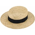 Fiebig Headwear since 1903 Letní slaměný boater klobouk unisex žirarďák s širší krempou Canotier