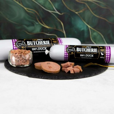 Lyopet Butcherie Duck sausage 800 g – Hledejceny.cz