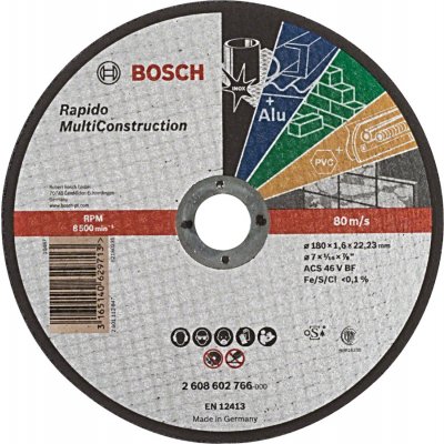 Bosch dělicí kotouč rovný Rapido Multi Construction 2608602766 – Zboží Mobilmania