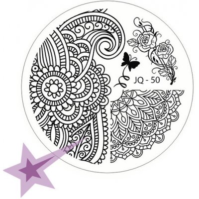 Starnails Razítkovací destička JQ50 Ornamenty krajka růže – Zboží Dáma