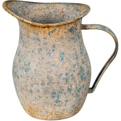 Šedo-modrý kovový dekorační džbán s rezem Savi - 20*14*19 cm – Zbozi.Blesk.cz